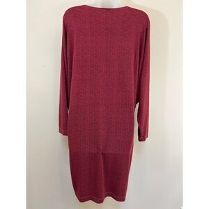 Bryn Walker Tunic Dress Womens Large Red Holly Herringbone Alana Relaxed Lagen
